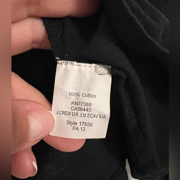 J Crew Cotton Turtleneck Top Black Long Sleeve Cotton size Small - Picture 4 of 6